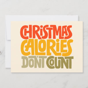Carte Drôle Noël Calories Ne comptez pas le design