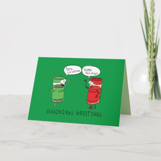 Carte Drôle Noël Cartoon Cuisines épices (Devant)