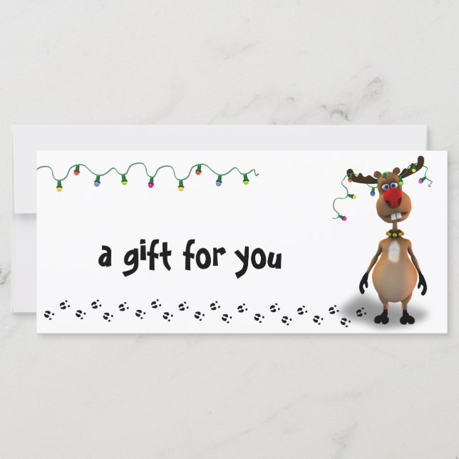 Carte Drôle Noël Red Nose Reindeer Certificat cadeau (Devant)