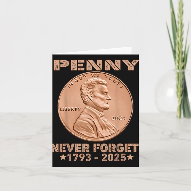 Carte Drôle N'Oubliez Jamais Penny Coin 1 Cent Retro 202 (Devant)