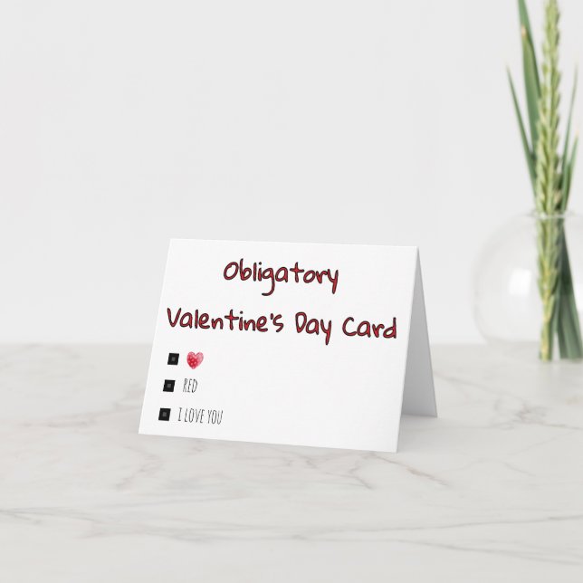 Carte drôle obligatoire pour la Saint-Valentin (Devant)