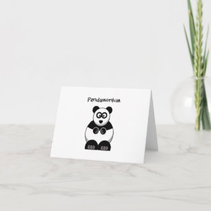 Carte Drôle Pandamonium Panda Cartoon, Mignonne Pun Stre
