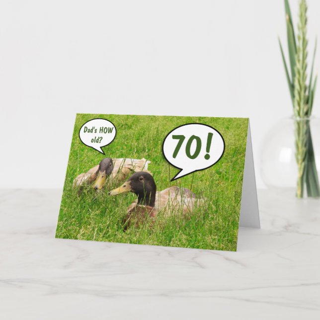 Carte Drôle papa 70e anniversaire personnalisé (Devant)