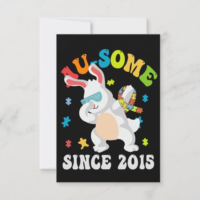 Carte Drôle Pâques Dabbing Bunny Sensibilisation sur l'a (Devant)