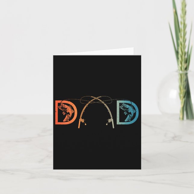 Carte Drôle Pêche Papa Art Pour Papa Hommes Fête des pèr (Devant)