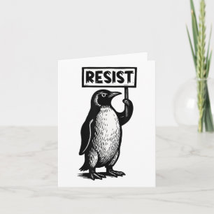 Carte Drôle Penguin Résistez À La Manifestation Pas Ma D