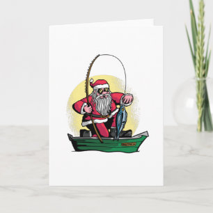 Carte Drôle Père Noël Pêche Noël Poisson Cadeau