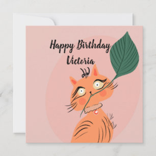 Carte Drôle Plante de chats caricatural Anniversaire