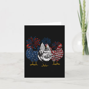 Carte Drôle poulet 4 juillet poussin américain patriotiq