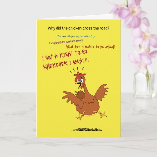 Carte Drôle Poulet Anniversaire Désirs pour les agricult (Orchidée)