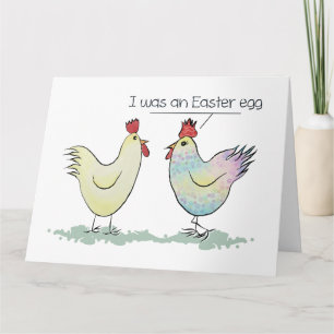 Carte Drôle poulet était un Oeuf de Pâques Salutation pl