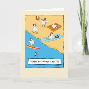 Carte Drôle Poulet Libre-Gamme Anniversaire