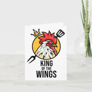 Carte Drôle poulet Roi ailes Fans Bbq Drumstick Don F
