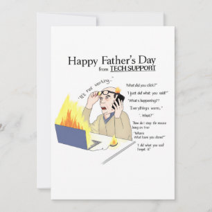 Carte drôle pour la fête des pères, Support Techni
