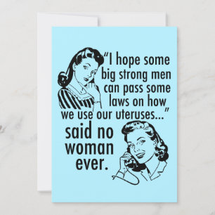 Carte Drôle Pro Choice Feminist Carton Politique