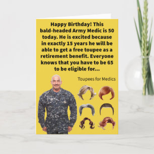 Carte Drôle Pun Medic Cheveux Joyeux anniversaire