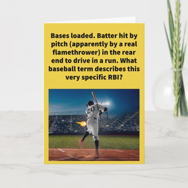 Carte Drôle Pun Run Butted In Baseball Saleting (Devant)