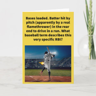 Carte Drôle Pun Run Butted In Baseball Saleting