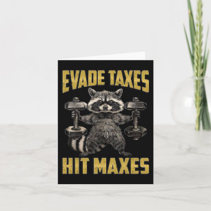 Carte Drôle Raccoon Poids Levage Gym Evade Taxes Hit M