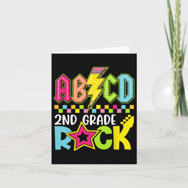 Carte Drôle Retour À L'École Éclair Bolt 2e Classe Rock (Devant)