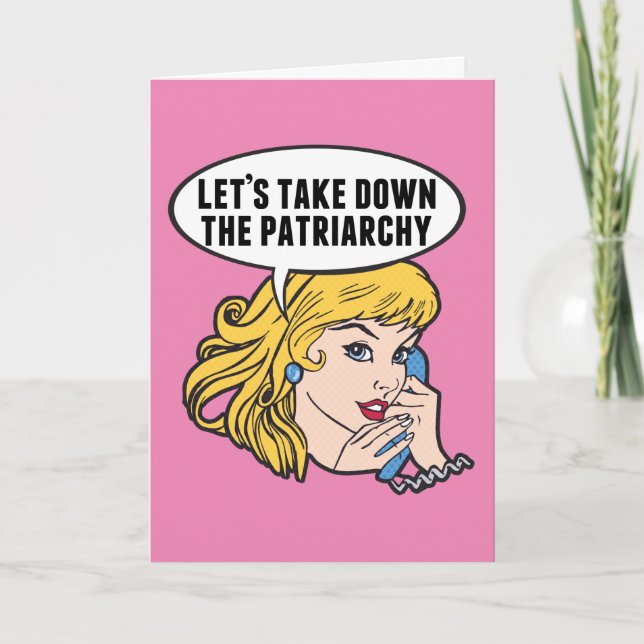 Carte Drôle Retro féministe Pop Art Anti Patriarchie Cit (Devant)