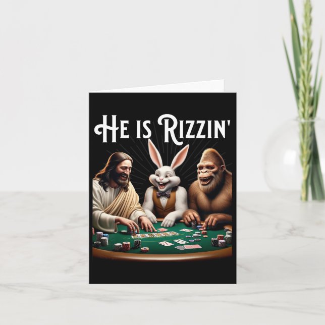 Carte Drôle Rizz Il Rizz Jésus  (Devant)