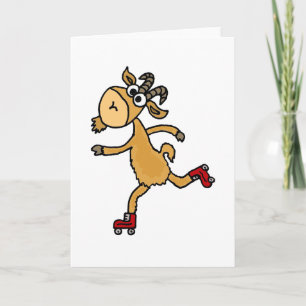 Carte Drôle Roller Ski Chèvre bouc bouc bouc bouc