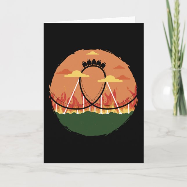 Carte Drôle Rollercoaster Amusement Park Cadeau (Devant)