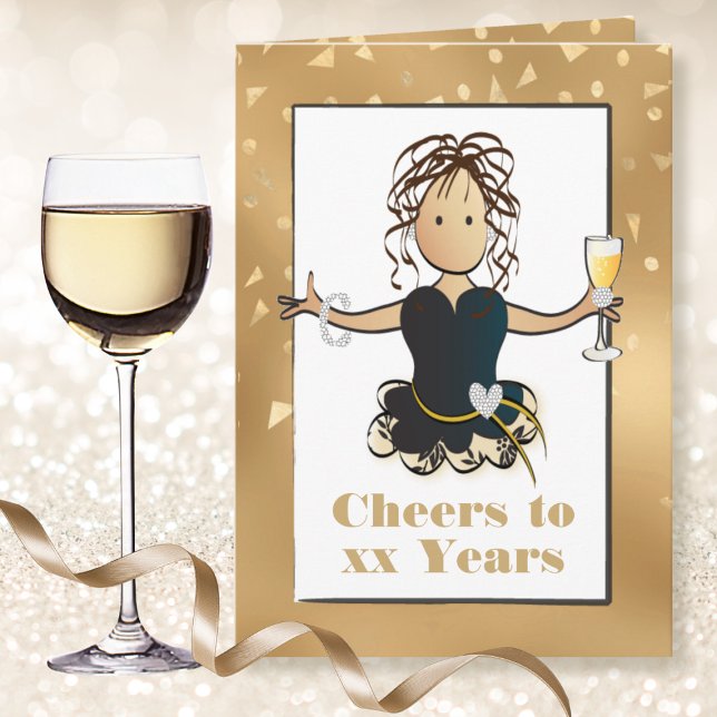Carte Drôle Sassy Classy Gold Parties scintillant Carica (Créateur téléchargé)
