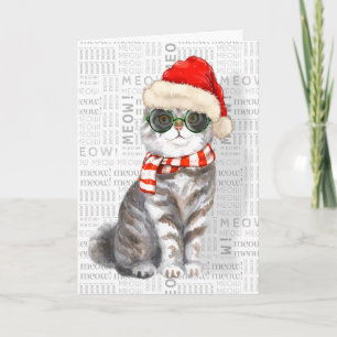 Carte Drôle Scottish Pold Christmas Cat