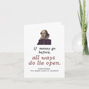 Carte Drôle Shakespeare Citation mignon Literbe Cadeau a