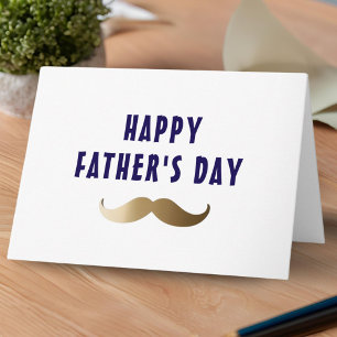 Carte Drôle Simple Moustache Joyeuse Fête des Pères
