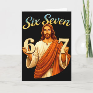 Carte Drôle Six Sept 6 7 Mème Jésus Chrétien Hommes Femm