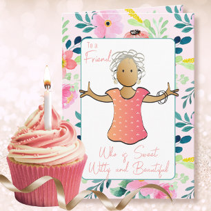 Carte Drôle Snarky 80e anniversaire Dessin féminin