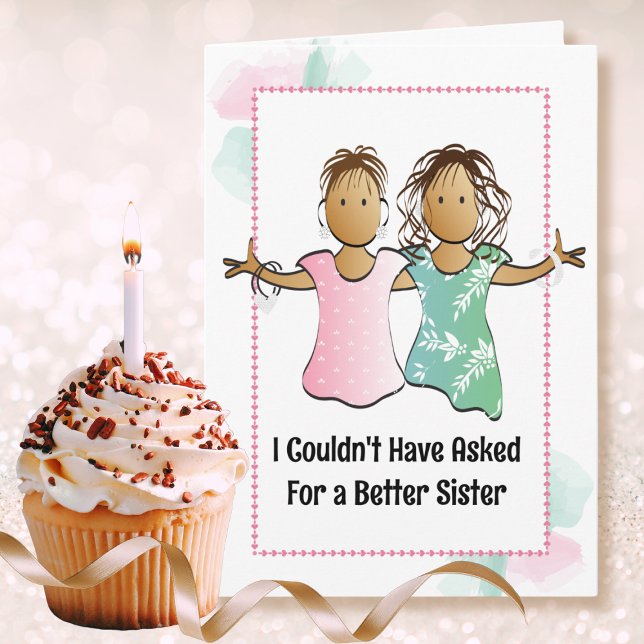 Carte Drôle Snarky Sassy Femme Cartoon Soeur Anniversair (Créateur téléchargé)