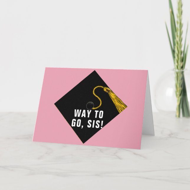 Carte Drôle Soeur Graduation (Devant)
