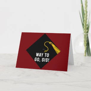Carte Drôle Soeur Graduation
