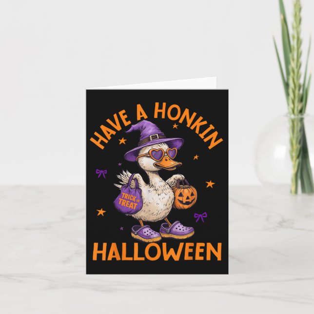 Carte Drôle Sorcière Goose Avoir Halloween Halloween Sil (Devant)