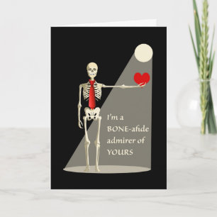 Carte Drôle Squelette de Saint Valentin, Amirer d'âne