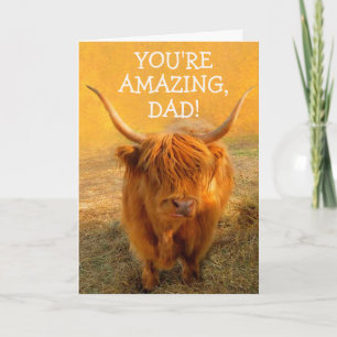 Carte Drôle Steer pour papa Anniversaire