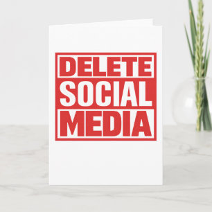 Carte Drôle Supprimer Médias Sociaux Anti Internet Minim