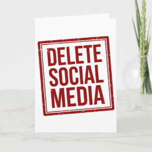 Carte Drôle Supprimer Médias Sociaux Anti Internet Minim