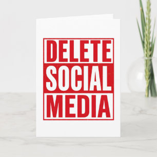 Carte Drôle Supprimer Médias Sociaux Anti Internet Minim