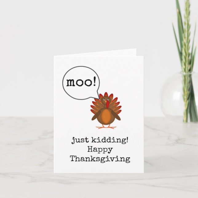 Carte Drôle Thanksgiving Card, Sarcastique, Humour (Devant)