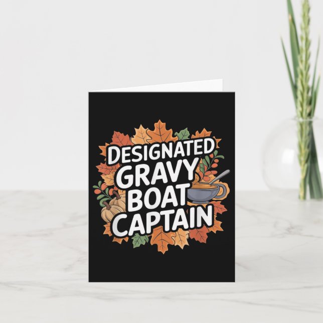 Carte Drôle Thanksgiving Food - Gravy Boat Capitaine (Devant)