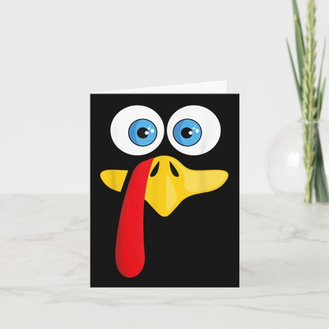 Carte Drôle Thanksgiving Turquie Visage pour femmes Enfa (Devant)