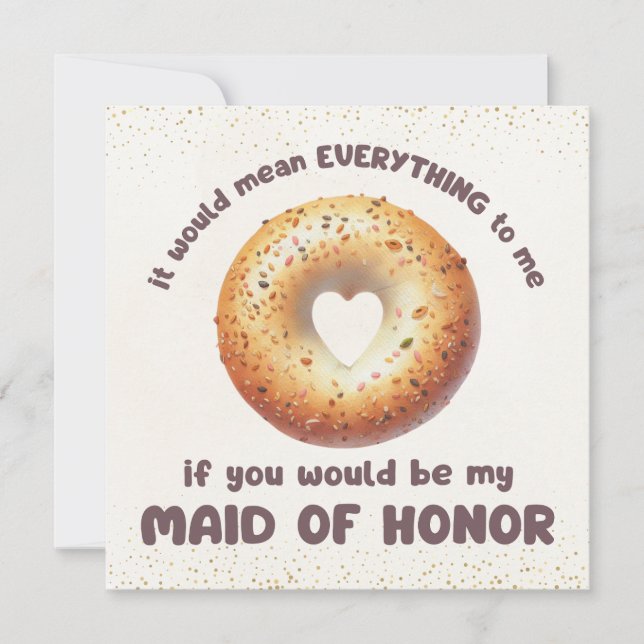 Carte Drôle tout Bagel Maid of Honor Proposition (Devant)