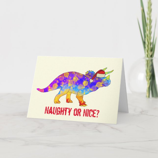 Carte Drôle Tricératops Festival Dinosaur Naughty Slogan (Devant)