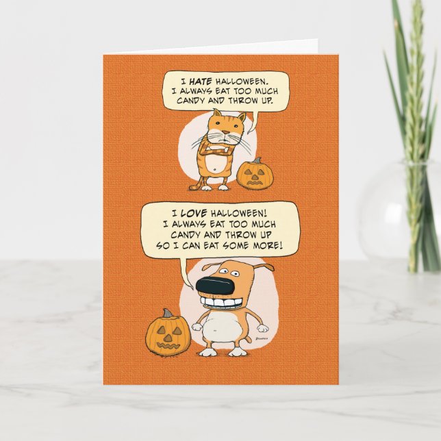 Carte Drôle trop de bonbons Halloween (Devant)