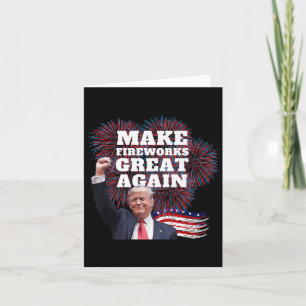 Carte Drôle Trump Faire Feux d'Artifice Grande Encore No
